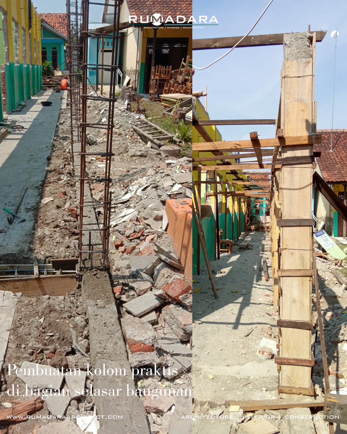 Pengerjaan susunan batu bata